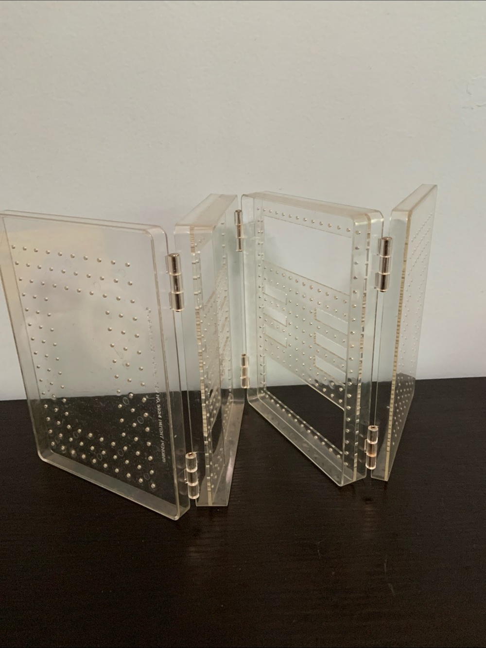 Folding Plastic Earring Organizer/Disply with 4 Sections